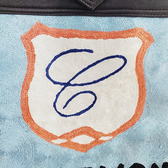 The Fairmont San Fransisco Hand Made in Kashmir Blue Tote Bag Purse - Picture 9 of 13